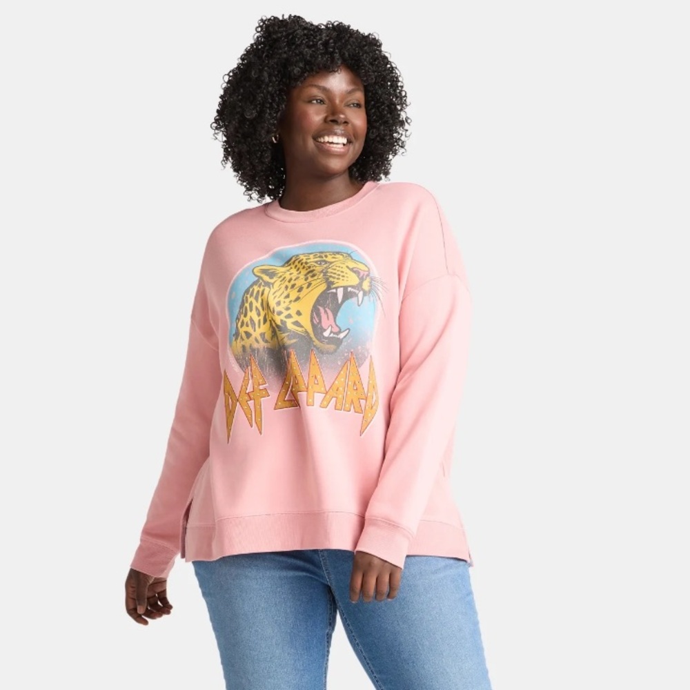 Terra & Sky Women's Plus Embellished Def Leppard Graphic Sweatshirt - Picture 4 of 5
